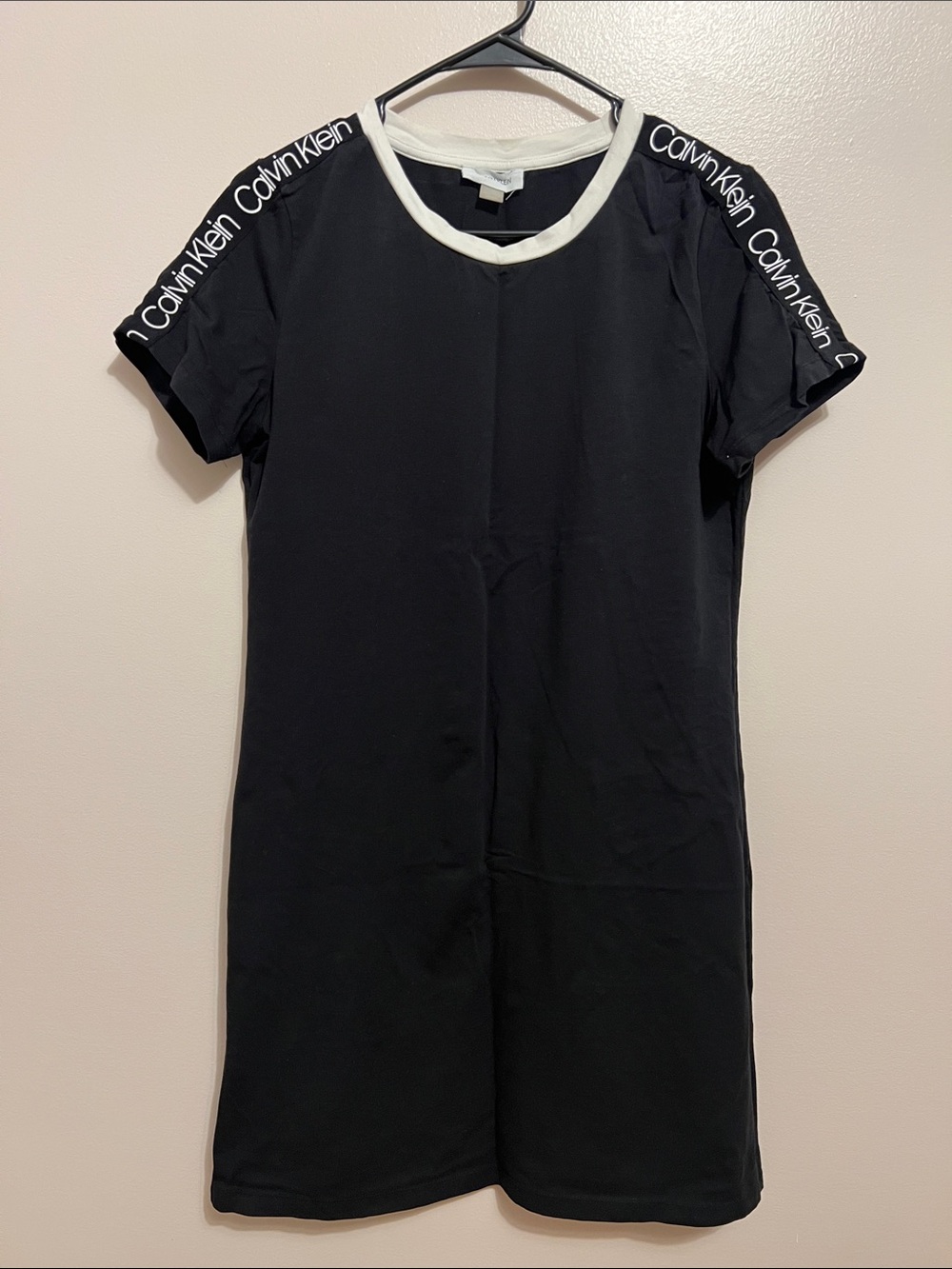 Calvin Klein Black Dress with White Logo-Trim